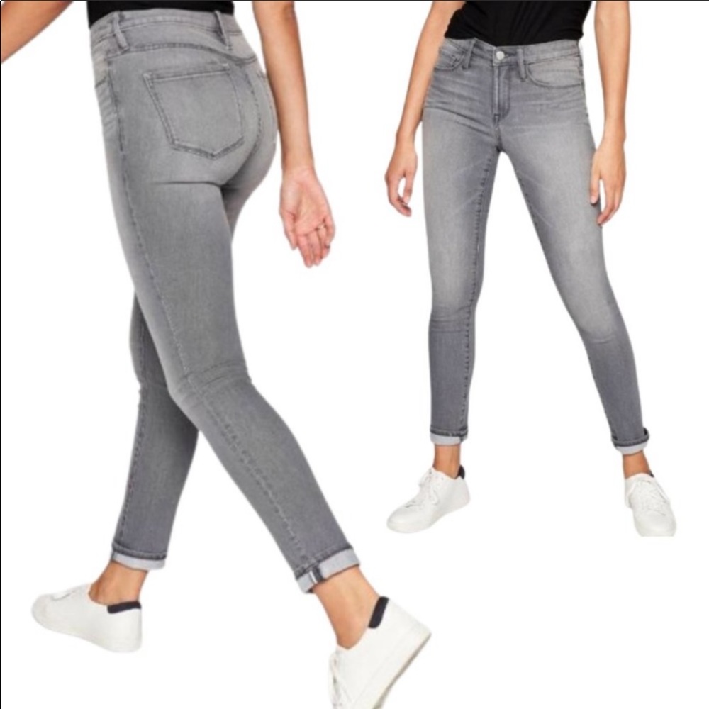 Athlete sculpted gray wash skinny jeans size 0p